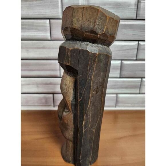 Woman Jamaican Hand Carved Statue Sculpture #A65 - Picture 4 of 8